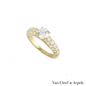 Van Cleef & Arpels 18k Yellow Gold Diamond Ring 0.71ct F/VS1